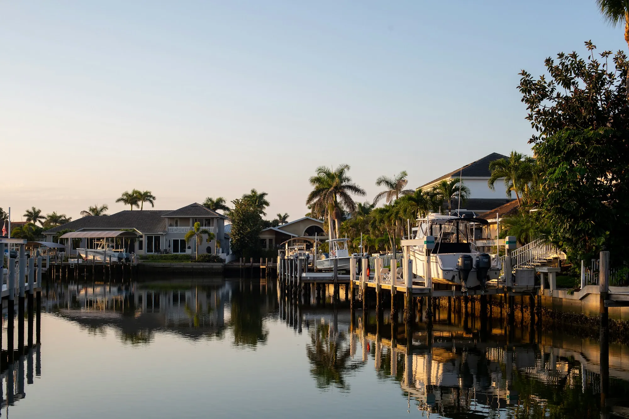 A quiet waterside residential street